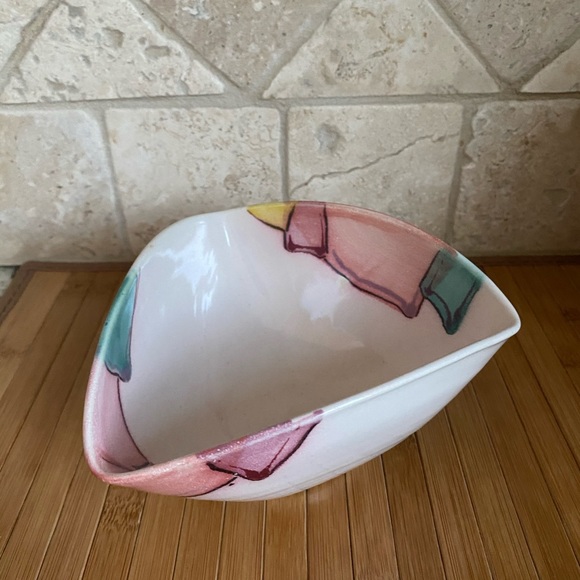 Hand-Painted Mid-Century Modern Art Bowl signed - Picture 4 of 14